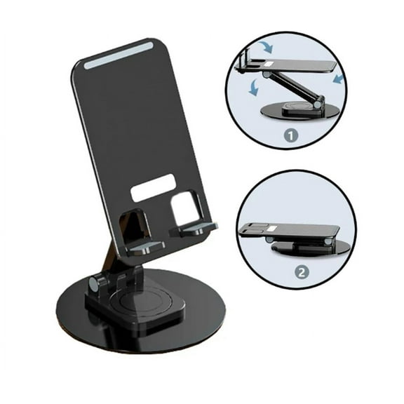 1-Pack Tablet Stand Adjustable Portable Desktop Office – 360° Rotating, Foldable Aluminum Cell Phone Stand Holder, Compatible with iPhone, iPad, Tablet TIKA