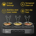 thumbnail image 5 of Triple Slow Cooker with 3 Spoons, 3 Pot 1.5 Quart Oval Crock Food Warmer Buffet Server, Stainless Steel, 5 of 8