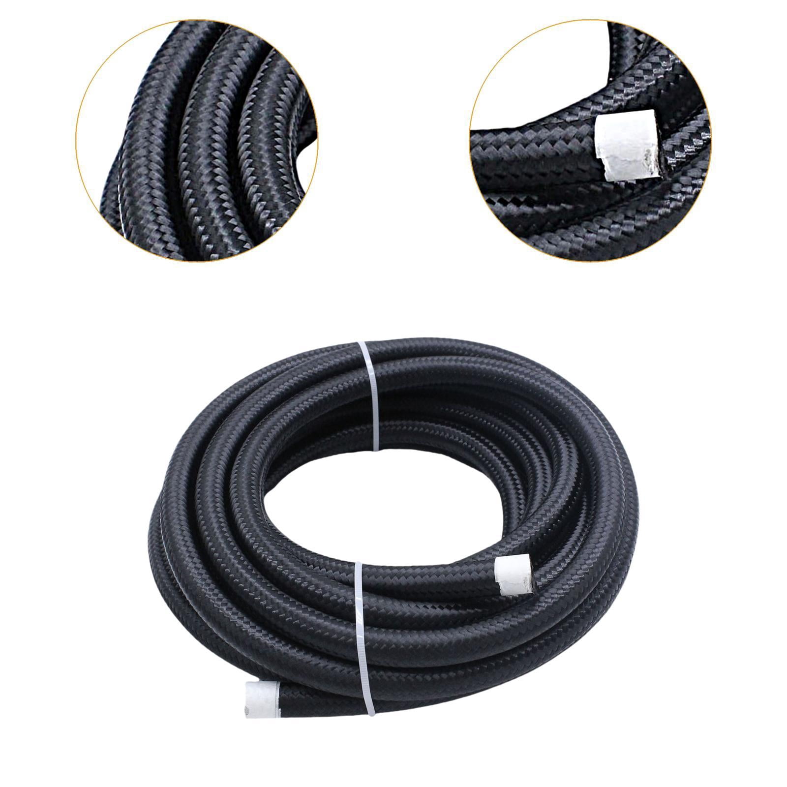 Wzmzjy 2ft 6AN 3/8" Cpe Gas Fuel Line Hose Nylon Stainless Steel Braided for Pump Gas,