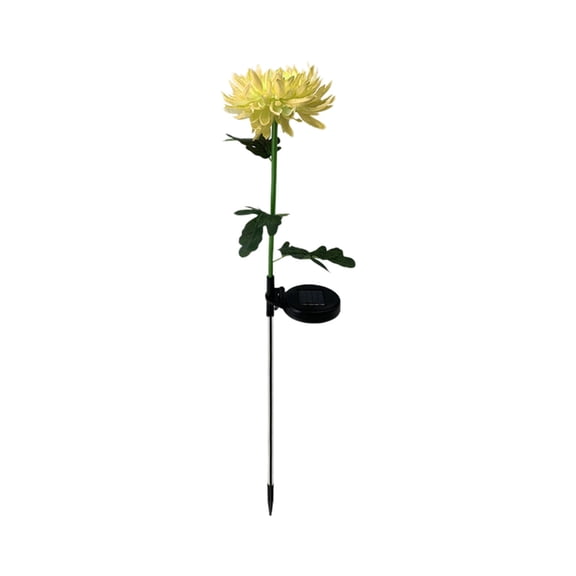 MERILER Solar Chrysanthemum Lights - Outdoor LED Garden Decorative Lights with Plug Ground Design, Waterproof IP65 (White)