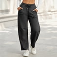 thumbnail image 4 of DYTTDG Women's Straight Leg Sweatpants, Drawstring Elastic High Waist Loose Casual Jogger Pants with Side Pockets for Daily Loungewear, 4 of 8