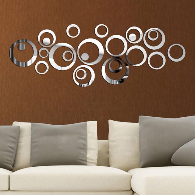Círculos estilo espejo calcomanía removible vinilo arte Mural pared pegatina hogar Tmvgtek 9at7ze6dv2cv3
