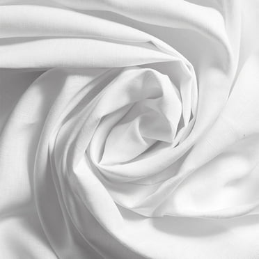 Linen Fabric 60" Wide Natural 100% Linen By The Yard (White)