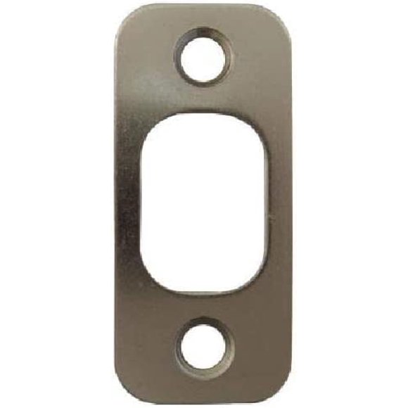 Placa trasera para puerta con cerrojo de níquel cepillado satinado, esquina redonda de 1 "x 2 1/4" (paquete de 1)