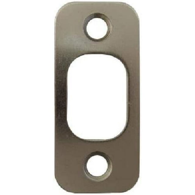 Placa trasera para puerta con cerrojo de níquel cepillado satinado, esquina redonda de 1 "x 2 1/4" (paquete de 1)