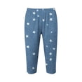 thumbnail image 5 of Leggings for Women Plus Size,Women's Faux Denim Capri Leggings High Waisted Yoga Pants Pull On Stretch Print Capris Casual Comfy Tights Skinny Jeggings, 5 of 7