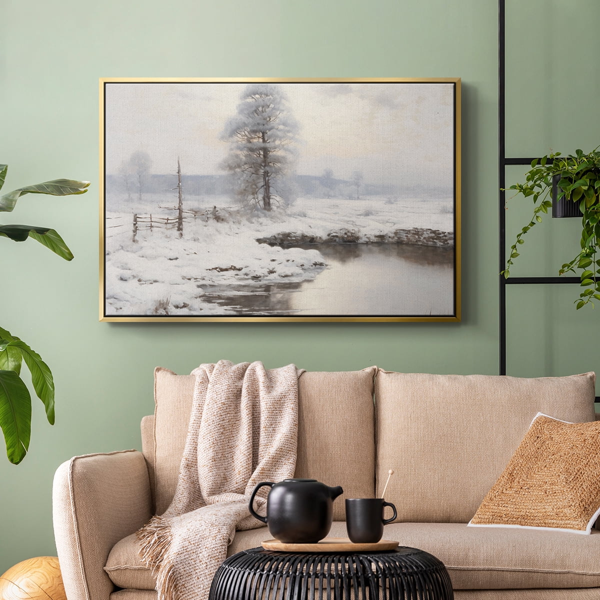 Vintage Landscape-XVI By Wexford Home Framed in Gold Wood Gallery Wrapped Canvas 17 in. x 25 in.