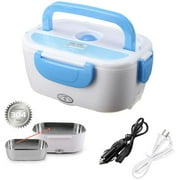 Electric Heating Lunch Box Food Heater Portable Lunch Containers Warming Bento for Home & Office Use 110V Hot Lunch Box (Blue)