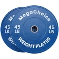 thumbnail image 2 of Rubber Bumper Weight Set - 2 Inch Barbell Plates for Home Gym Strength Training, 2 of 8