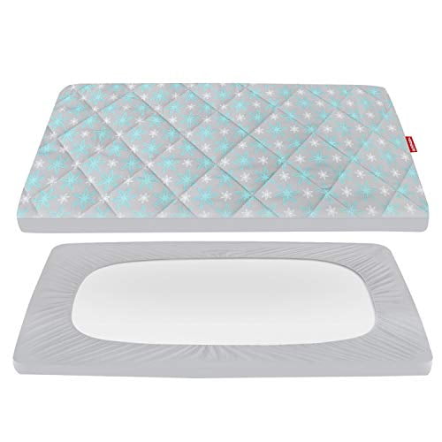 Pack N Play Mattress Cover Waterproof Crib Mattress Pad Protector 39x27 Fitted Mattress Topper for Most Baby Playard Mini Crib and Foldable Mattresses by YOOFOSS 