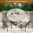 thumbnail image 4 of furlinkhm Round Dining Table for 4-6, 47'' Kitchen Table with 2 Tier Storage Shelves, Modern Round Table Made of MDF and Metal Frame, Gray Table for Dining Room, Courtyards Leisure(Only Table), 4 of 8
