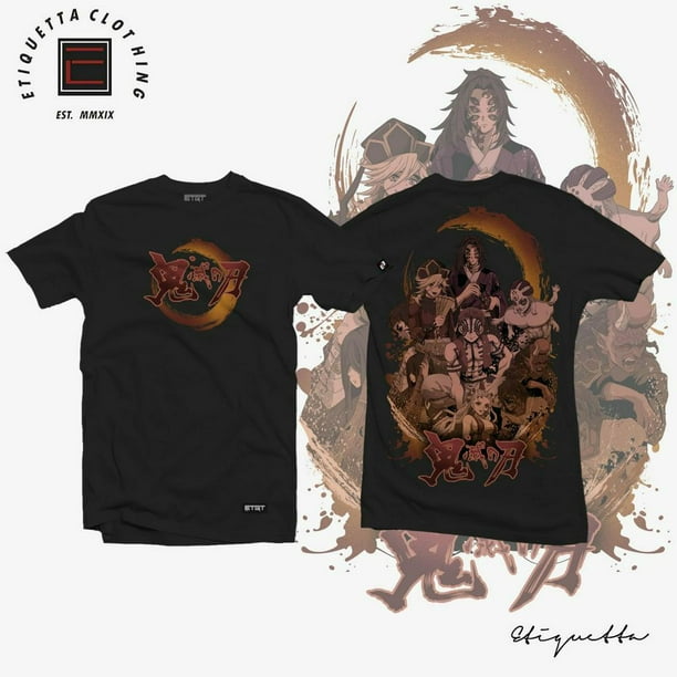 HQ2 Demon Slayer Camiseta Anime Harajuku Unisex Tee Cosplay Superior Luna Gráfica Camisa Manga Corta Top Casual Talla Grande Te