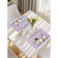 thumbnail image 5 of Happy Easter Placemats Set of 4, Cute Gnomes Eggs Spring Daisy Flowers Purple Placemats for Dining Table, Place Mats for Kitchen Tabletop, Waterproof Wipeable Dining Table Mats Set, 5 of 9