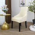 thumbnail image 2 of Chair Cover Velvet Chair Slipcovers Removable Washable Soft Dining Chair Protector Cover Beige, 2 of 8