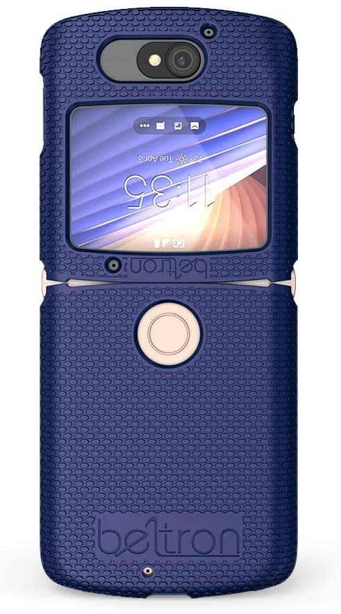 BELTRON Case with Clip for Motorola RAZR 5G AT&T / T-Mobile, Snap-On Protective Cover with Rotating Belt Holster Combo & Built in Kickstand for Motorola Moto RAZR 5G Flip Phone 2020 XT2071 - Blue
