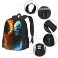 thumbnail image 3 of Sigee Red And Blue Fire Skull Warrior for Simple large capacity backpack Travel Laptop Backpack, Business for Travel and Daily Use, 3 of 9