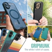 Smartish® iPhone 16 Magnetic Case - Gripmunk Compatible with MagSafe [Lightweight + Protective] Slim & Thin Grip Cover with Microfiber Lining for Apple iPhone 16 - Black Tie Affair