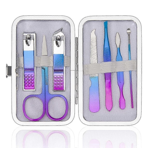 2026 Manicure Set Nail Clippers Pedicure Kit Men Women Grooming Kit Manicure Professional Tools Gift 7pcs With Luxurious Travel Case