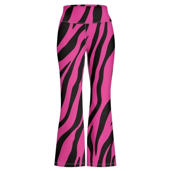 Tisuna Little Girls Flare Pants Butterfly Print Elastic Waist Flare Leg Trousers Fashion Breathable Youth Girls All Season Party Play Street Wear Hot Pink Size 5-6 Years