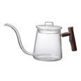 thumbnail image 2 of HLONK Glass Stovetop Gooseneck Kettle Heat Resistance Ergonomic Wooden Handle Stovetop Tea Kettles Coffee Pot Gooseneck Kettle for Coffee Maker 480ML, 2 of 7