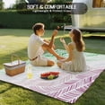 thumbnail image 4 of Ombre Green Pink Outdoor Rug for Patio/Deck/Porch, Non-Slip Large Area Rug 3 x 5 Ft, Summer Coastal Ocean Sea Beach Wave Indoor Outdoor Rugs Washable Area Rugs, Reversible Camping Rug Carpet Runner, 4 of 8