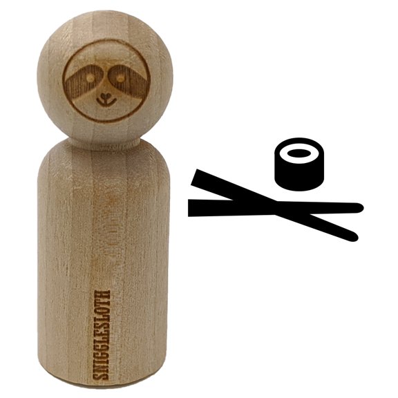 Sushi with Chopsticks Rubber Stamp for Scrapbooking Crafting Stamping - Small 3/4 Inch