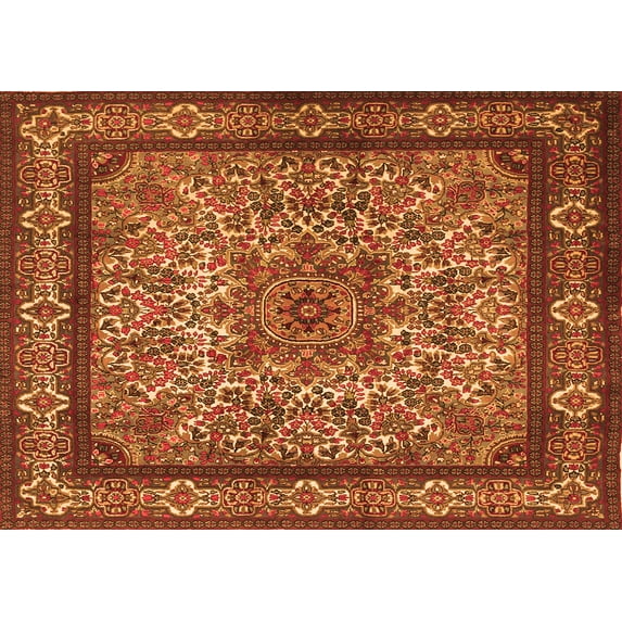 Ahgly Company Indoor Rectangle Persian Orange Traditional Area Rugs, 8' x 10'
