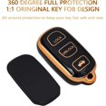 thumbnail image 3 of Key Fob Cover Compatible with Toyota Camry 2002-2006 4 Button Keychain Case Holder Protector,Gold Black, 3 of 6