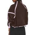 thumbnail image 3 of Czanzd Women's Sherpa Fleece Zip-Up Jacket Contrast Fall Winter Warm Sweatshirt(Brown,XL), 3 of 6
