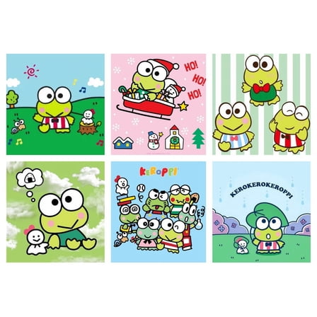 Unframed Keroppi Watercolor Posters Set of 6 Pieces (8" x 10") for Kids Bedroom Wall Decorations Game Room Nursery Decor Unframed Cartoon Anime Art Paintings Poster Gift