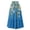 Blue, variant on Women's Floral Maxi Skirt, Drawstring High Waist Tiered Pleated Skirt, Lightweight Flowy Boho Skirt for Summer, Vacation and Beach,Blue,L
