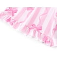 thumbnail image 3 of Beezizac Girls' Short Sleeve Pajama Set All-Over Pink Striped Bow Print Bow Tie Ruffled Trim Soft Kids Sleepwear Size 10, 3 of 5