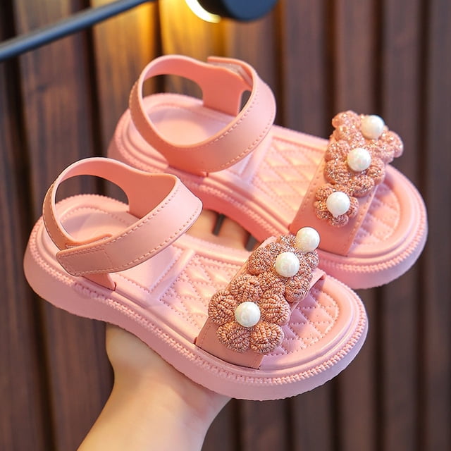 Sandalias de verano para niñas pequeñas 2023 nueva flor Simple lindo rosa verde niños sandalias niño bebé suave Casual escuela niños zapatos Tan Jianjun unisex