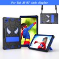 thumbnail image 2 of Allytech Case for Samsung Galaxy Tab A9 8.7 Inch 2023 (SM-X110 / SM-X115), Rugged Case with Hidden Kickstand & Adjustable Shoulder Strap, Thickned Silicon Edges Shockproof Protective Case - Black+Blue, 2 of 6