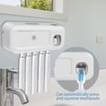 thumbnail image 3 of MOQIN Toothpaste Dispenser, Smart Automatic Toothpaste Dispenser Wall Mounted for Bathroom - Bathroom Organizer Storage Accessories Set for Kids Adults Toothbrush Slots, 3 of 5