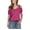 Hot Pink, variant on 2025 Womens Cold Shoulder Tops Summer Hollow Out Eyelet Short Sleeve T Shirts Fashion O Ring Strap Tunic Blouse Solid Color Going Out Blouses Blue S-2XL