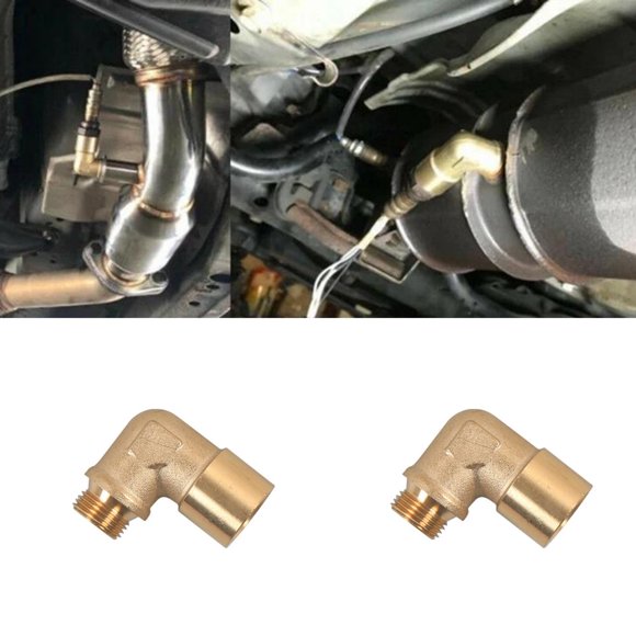 LNGOOR 2PC M18X1.5 02 Bung Extension Car Sensor Angled Extender Spacer 90 Degree
