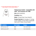 thumbnail image 2 of Timing Cover Gasket - Compatible with 2009 - 2010 Hummer H3T 4WD, 2 of 3
