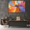 thumbnail image 5 of Mudket Colorful Abstract Flower Canvas Wall Art, Framed Floral Print, Ready to Hang Wall Decor for Living Room Bedroom, Modern Vibrant Botanical Artwork - 12"L x 8"W, 5 of 10