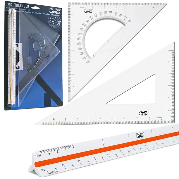 Set de reglas arquitectónicas Mr. Pen con escala triangular de 30 cm