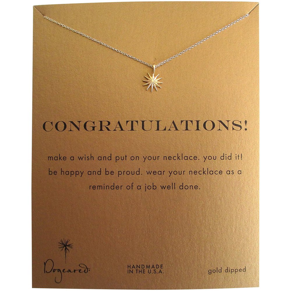 Dogeared Dogeared Congratulations Gold Dipped Starburst Reminder