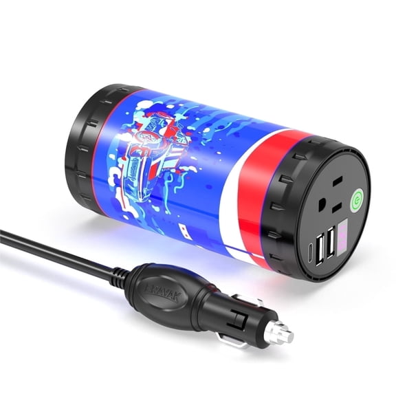 ERAYAK 200W Car Power Inverter, 12V DC to 110V AC Charger Adapter - 4 Outlets 30W USB-C