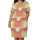 thumbnail image 3 of Vestido de noche Sherbet Wave para mujer, largo ancho con refuerzos, moderno, corto y desenfadado., 3 of 7