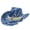 Blue, variant on RUINIXCW Western Denim Cowboy Hat Blue Denim Cowgirl Hat For Man Women Distressed Jean Hat With Bull Head Buckle Belt Wide Brim Outback Hat