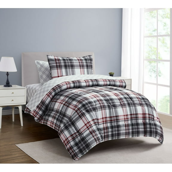 Cliffside Red 5 Piece Twin XL Comforter Set