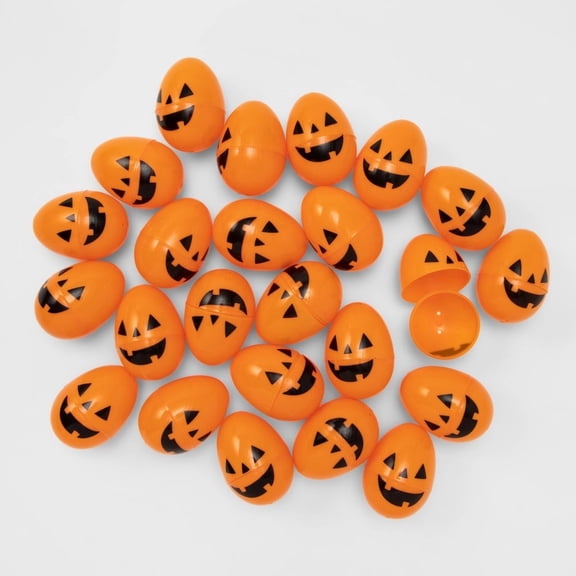 Halloween 24ct Orange Printed Scavenger Hunt Halloween Fillable Eggs - Hyde & EEK! Boutique