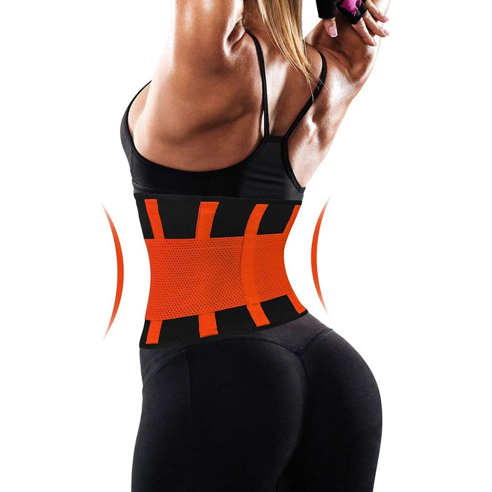 Women Waist Trainer Cincher Belt Tummy Control Sweat Girdle Workout Slim  Belly Band for Weight Loss, Back Support Sweat Crazier Slimming Body Shaper  Silver Ion Material Belt-Sport Belt,Black,XXS 