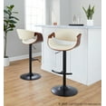 thumbnail image 2 of Symphony Adjustable Bar Stool, Black Bar Stools, Bar Chairs, Swivel Bar Stools, Bar Stools Set of 2, Bar Height Stools Set of 2 (Walnut Wood, Cream), 2 of 6