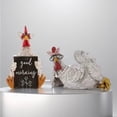 thumbnail image 2 of Billuyoard Estatua de pollo de resina, estatua de gallo para jardín y decoraciones, adecuada para el hogar, la oficina, el escritorio, la Decoración blanco Gallina reclinada, 2 of 6