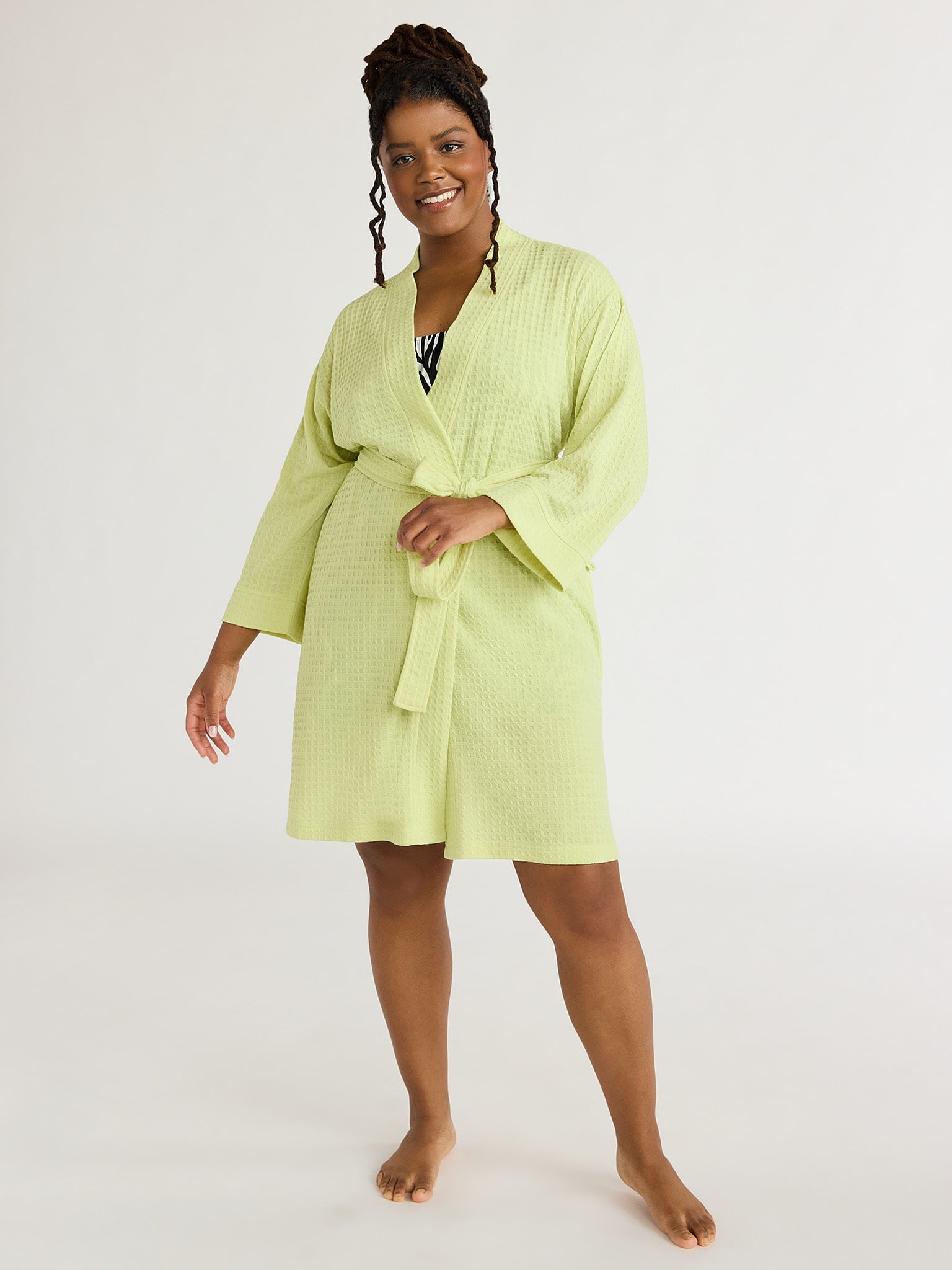 Joyspun Women's Kimono Robe, Size S to 3X